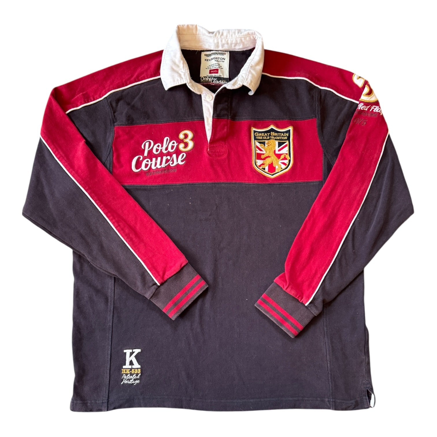 Large Kevingston Navy Lancashire GB Rugby Shirt
