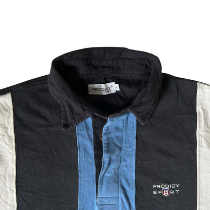 Large Prodigy Sport Black, White and Blue Rugby Shirt