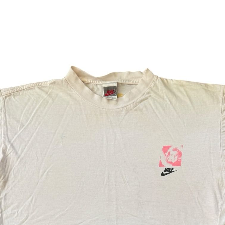 1990s Large Nike Challenge Court Andre Agassi Tennis White T-Shirt