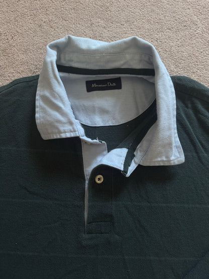 Large Massimo Dutti Greeny Blue Rugby Shirt