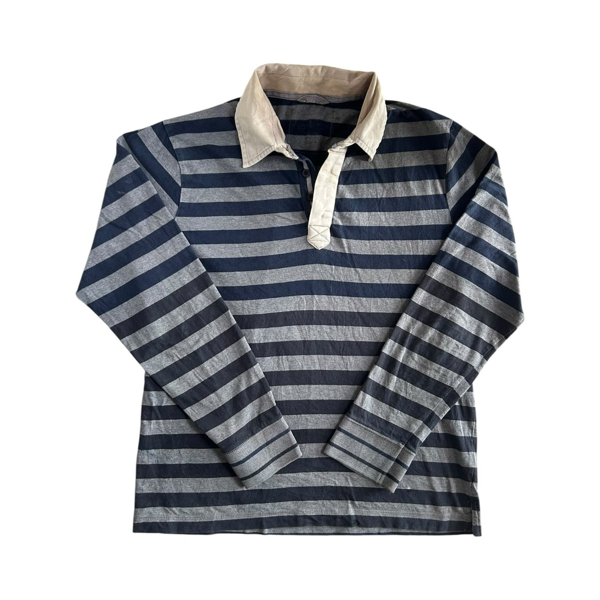 Medium Lafayette Grey and Navy Rugby Shirt