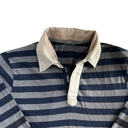 Medium Lafayette Grey and Navy Rugby Shirt