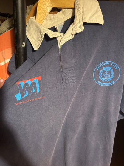 Large Classic Tee Navy French Club Rugby Shirt