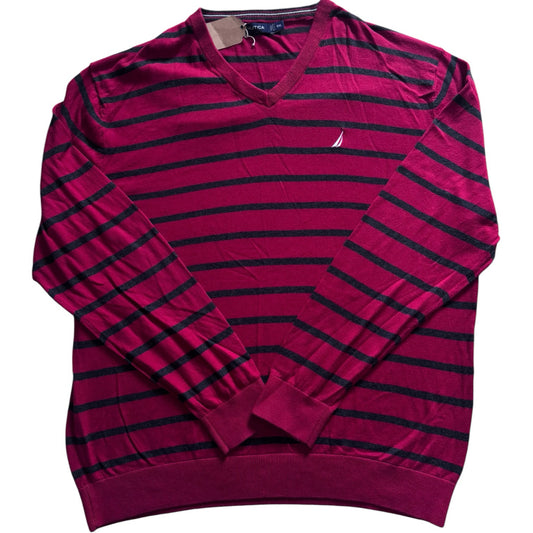 XXL Nautica Red and Grey V-Neck Sweatshirt