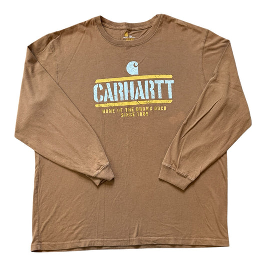 XXL Carhartt Brown Long Sleeved T-Shirt