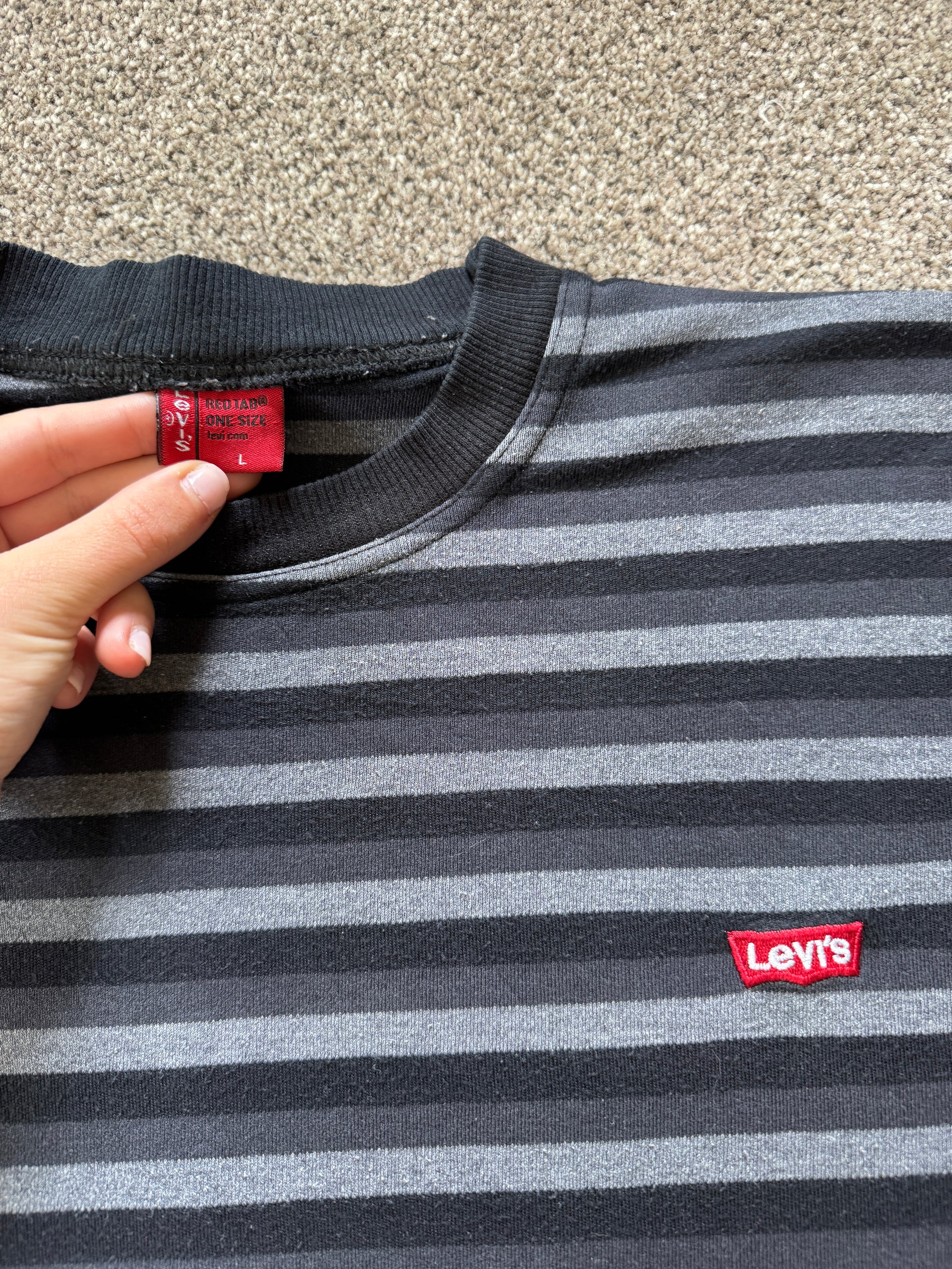 Medium Levi's Black and Grey Thin Sweatshirt