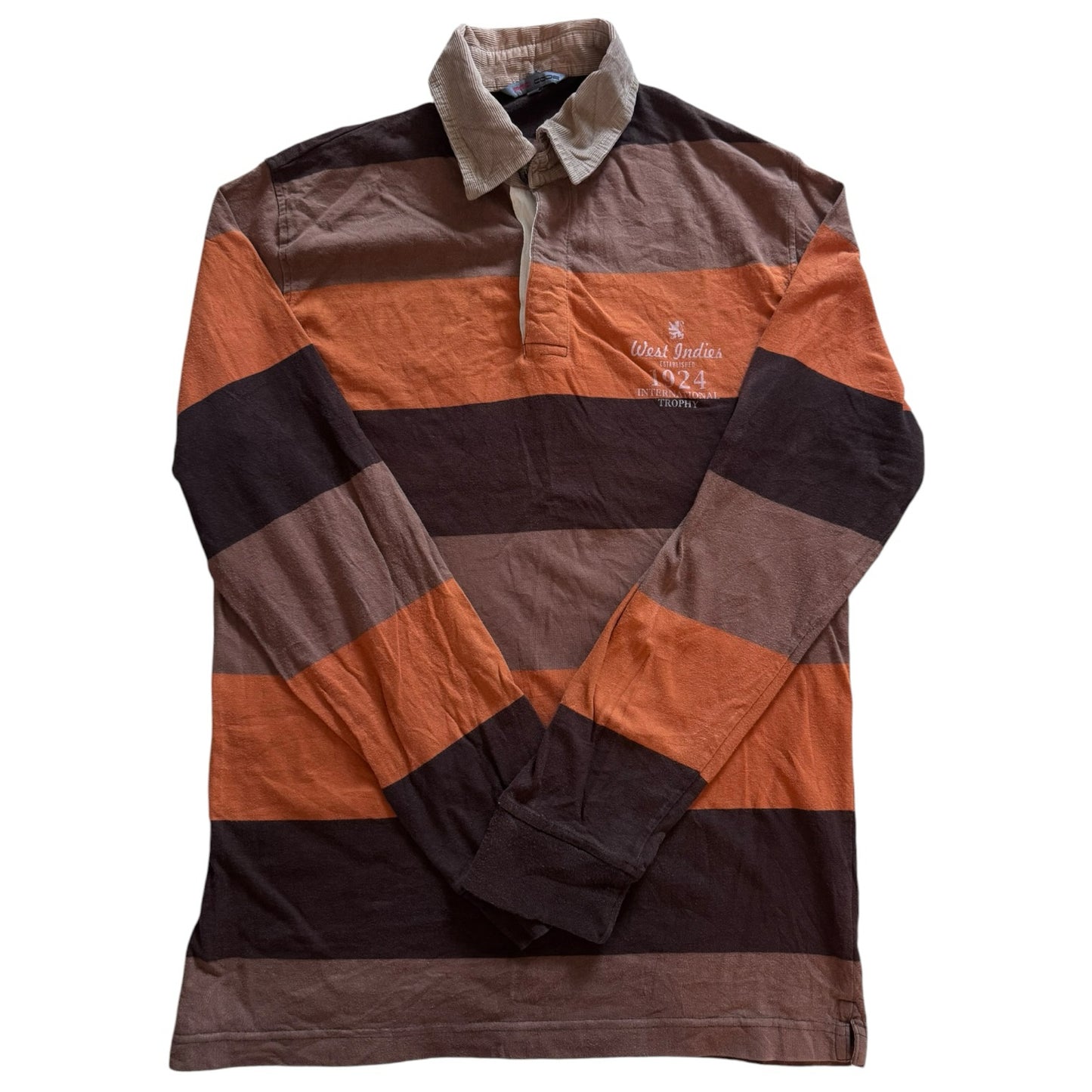Medium Red Code Brown and Orange West Indies Rugby Shirt