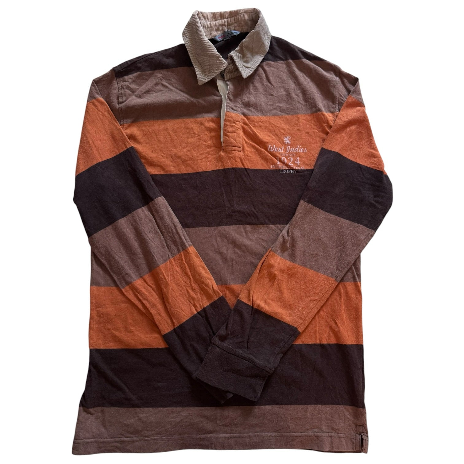 Medium Red Code Brown and Orange West Indies Rugby Shirt