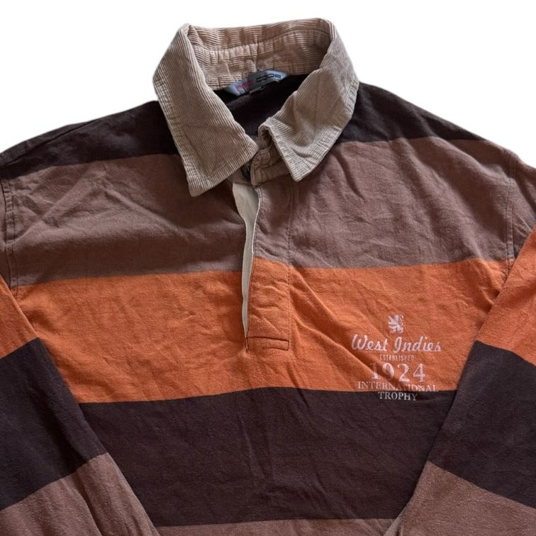 Medium Red Code Brown and Orange West Indies Rugby Shirt