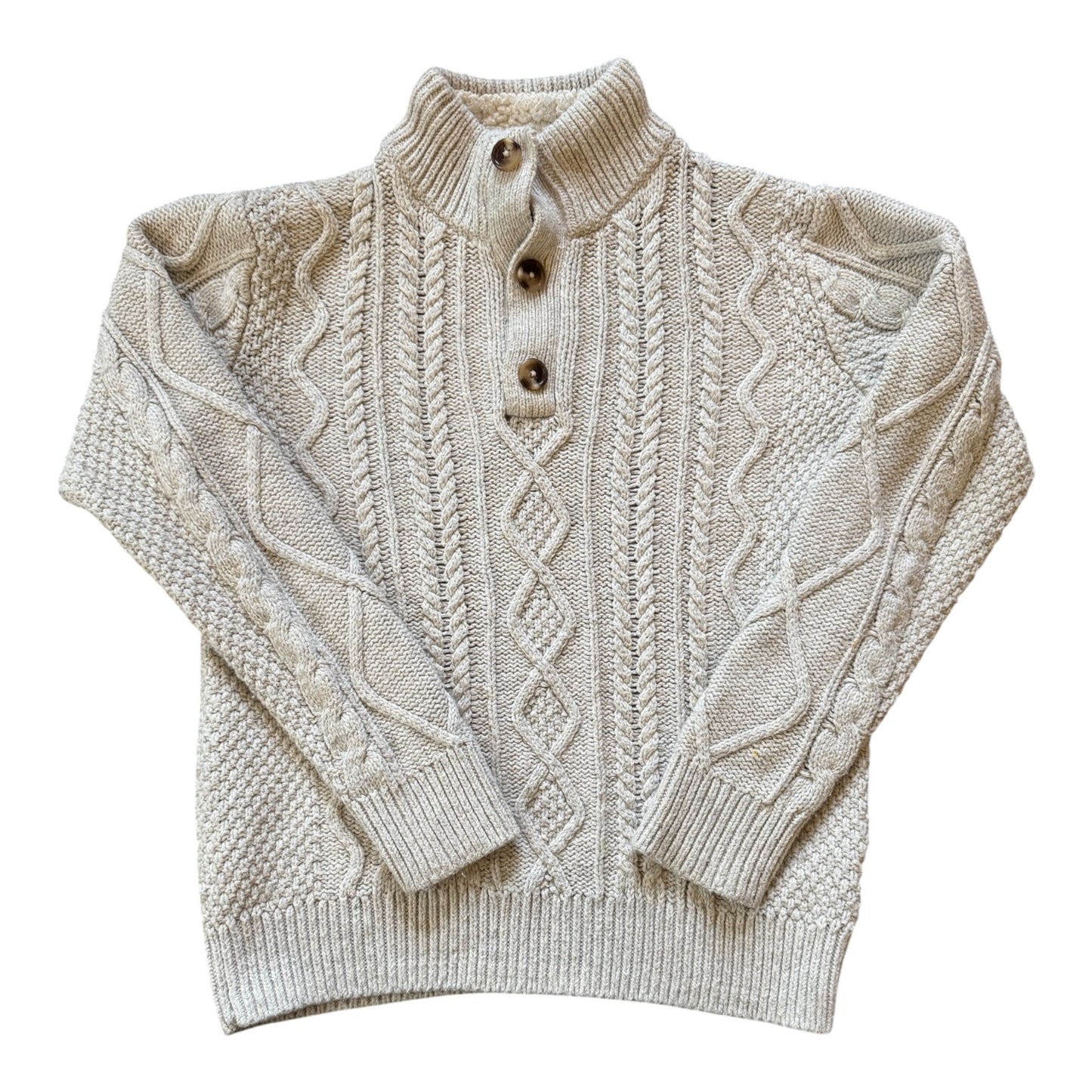 Kids Large Gap Cream 1/4 Button Jumper