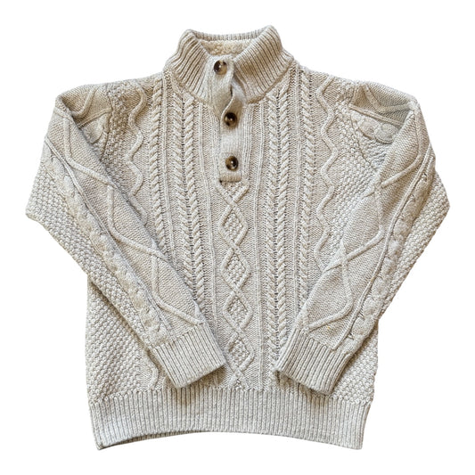 Kids Large Gap Cream 1/4 Button Jumper