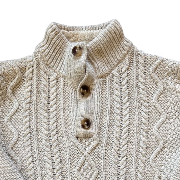Kids Large Gap Cream 1/4 Button Jumper