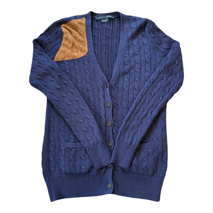 Woman's Medium Ralph Lauren Navy Cable Knit Cardigan