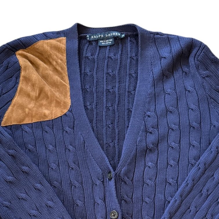 Woman's Medium Ralph Lauren Navy Cable Knit Cardigan
