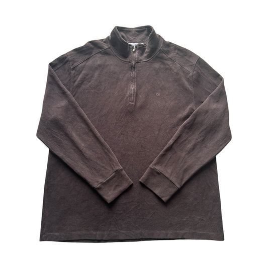 XXL Calvin Klein Brown 1/4 Zip Jumper