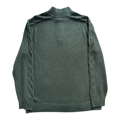 Extra large Nautica Green Cable Knit Sleeve 1/4 Zip