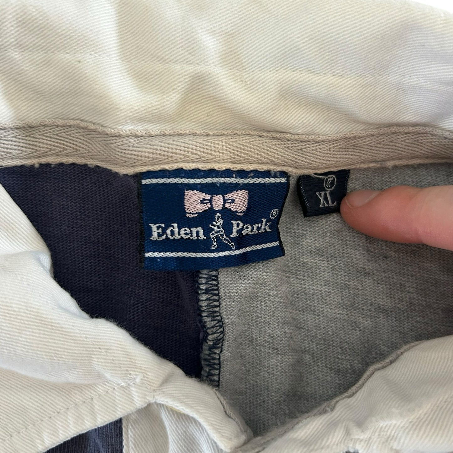 Extra large Eden Park Grey and Navy Rugby Shirt