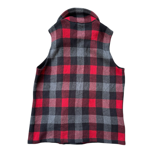 Woman's Medium Chaps Black and Red Full Zip Knitted Vest