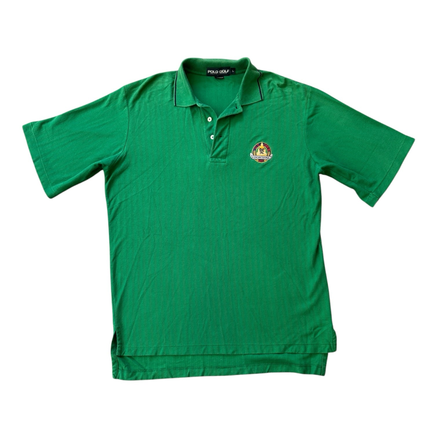 Large Polo Golf Ralph Lauren Green U.S. Open Congressional 1997 Polo Shirt