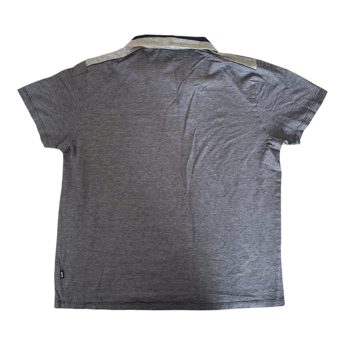 Extra large Hugo Boss Diamond Patterned Grey Polo Shirt