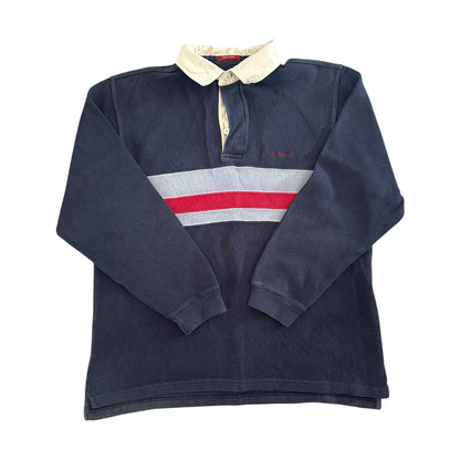 Medium Throttleman Navy and Red Rugby Shirt