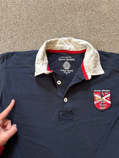 Small Scapa Sports Navy Rugby Shirt