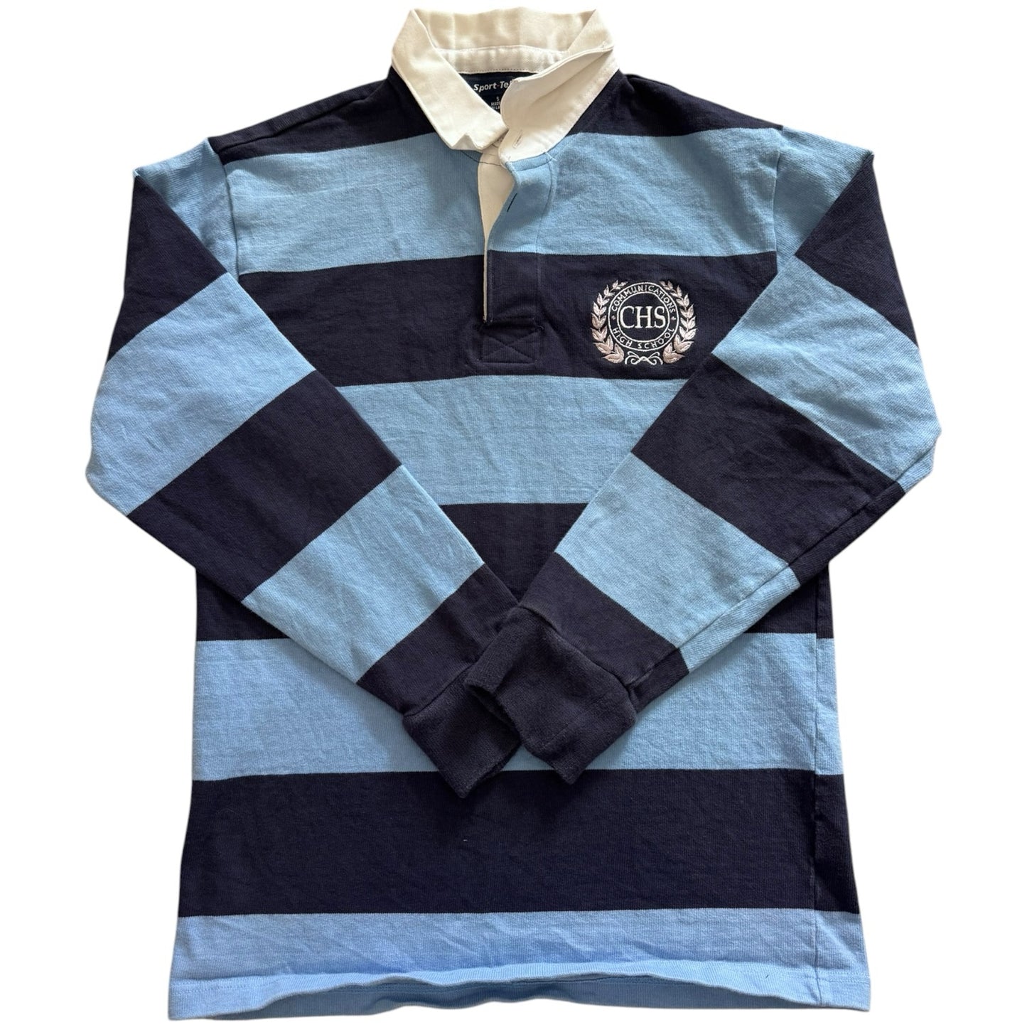 Small Sport-tek Blue and Navy Rugby Shirt