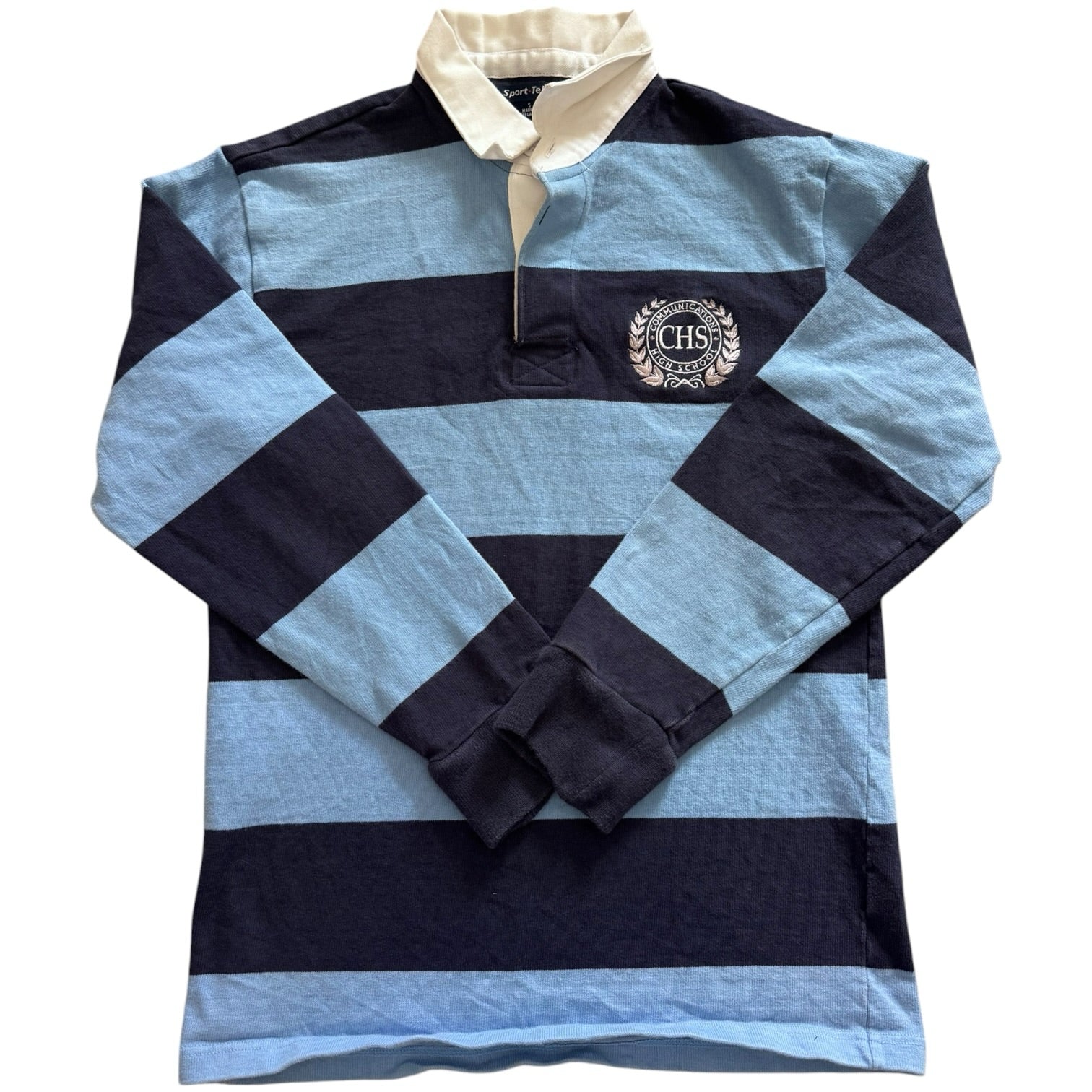 Small Sport-tek Blue and Navy Rugby Shirt