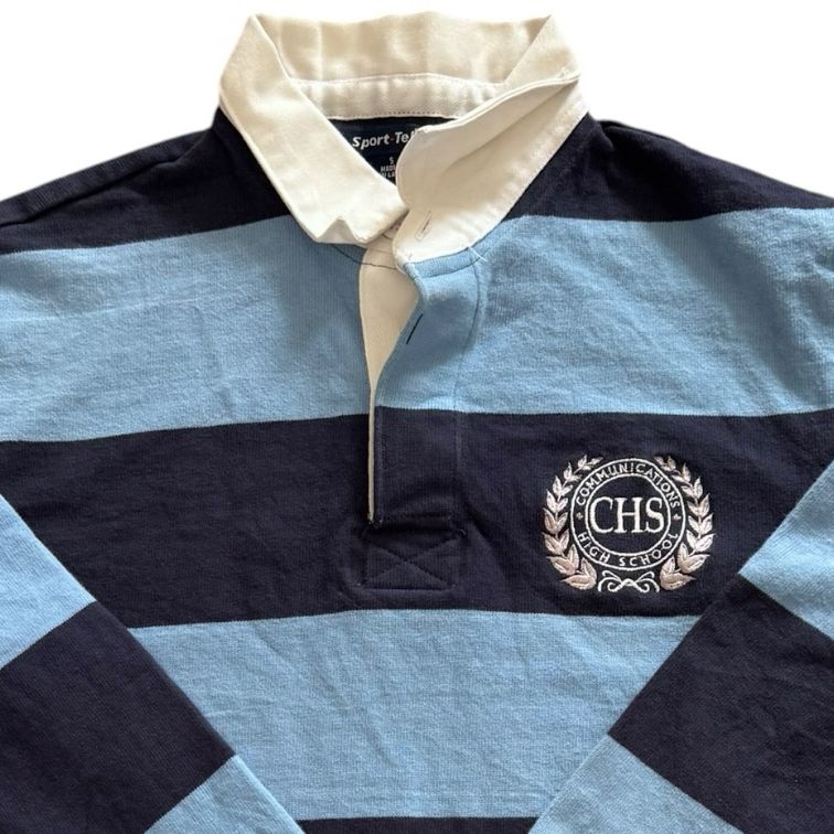 Small Sport-tek Blue and Navy Rugby Shirt