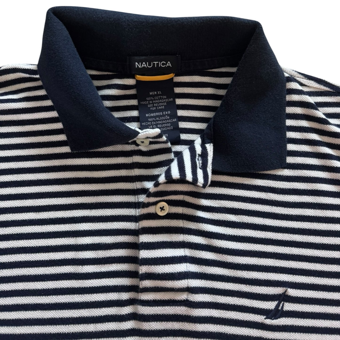 Extra large Nautica Navy and White Polo Shirt