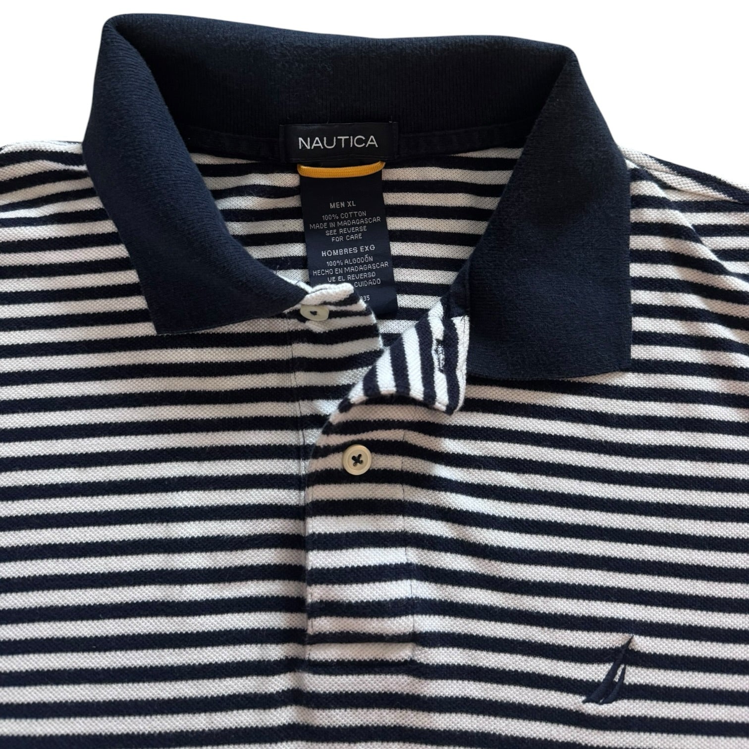 Extra large Nautica Navy and White Polo Shirt