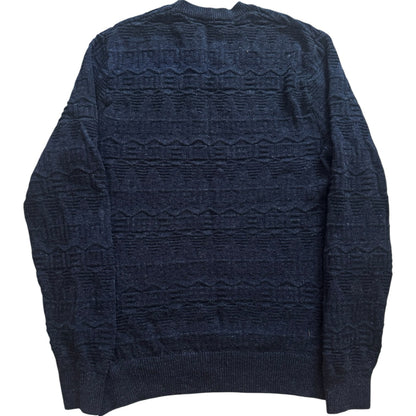 Large Gap Navy Blue Knitted Textured Jumper