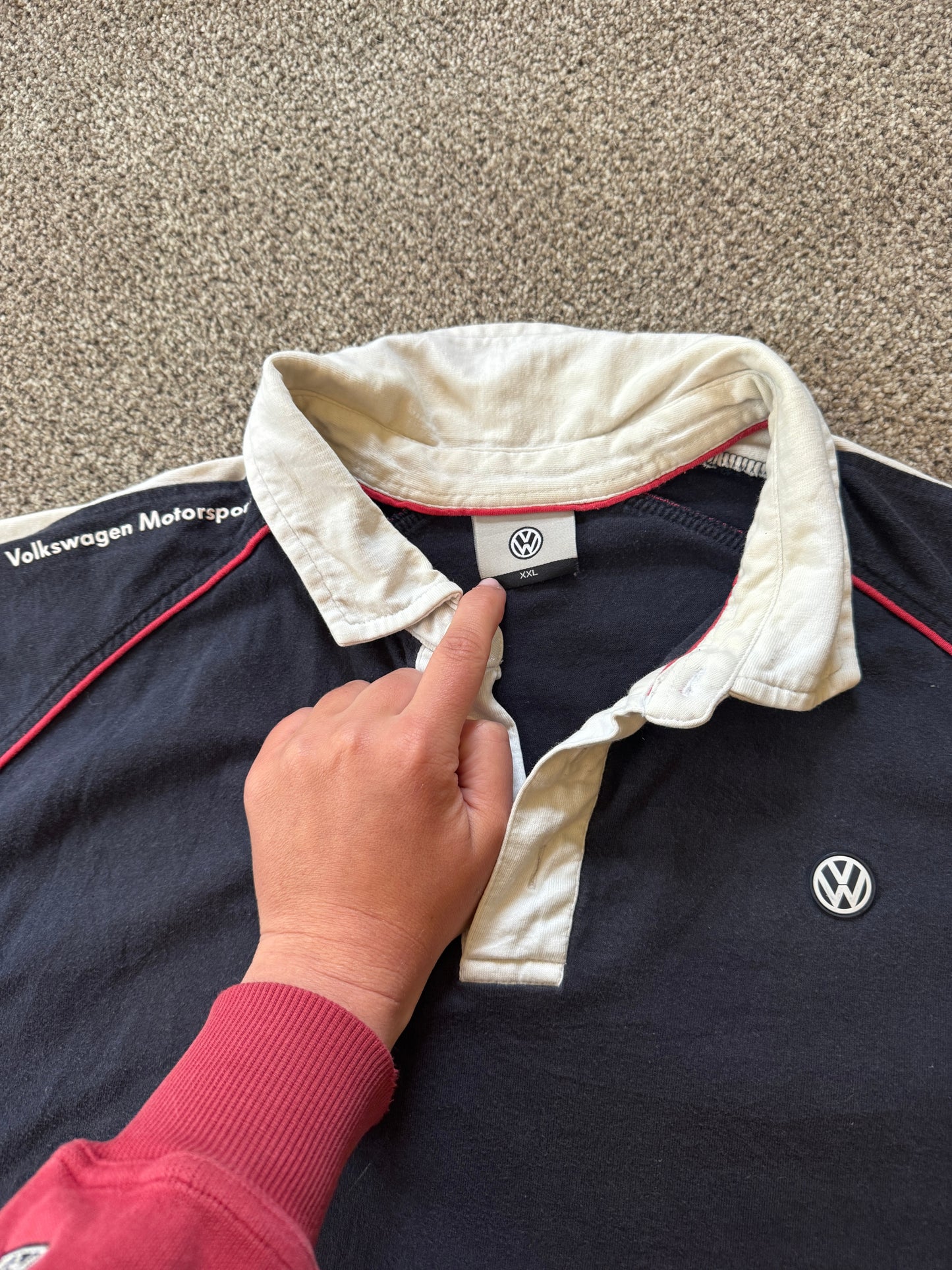 XXL Volkswagen Navy Rugby Shirt