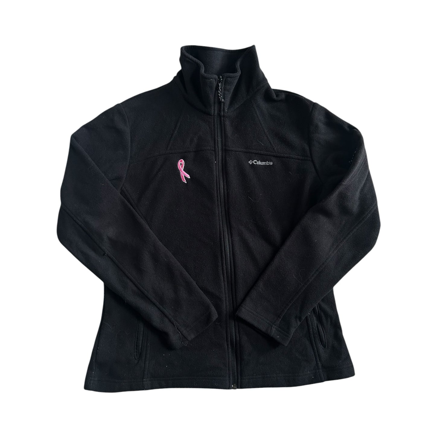 Woman's Large Columbia Black Breast Cancer Awareness Fleece
