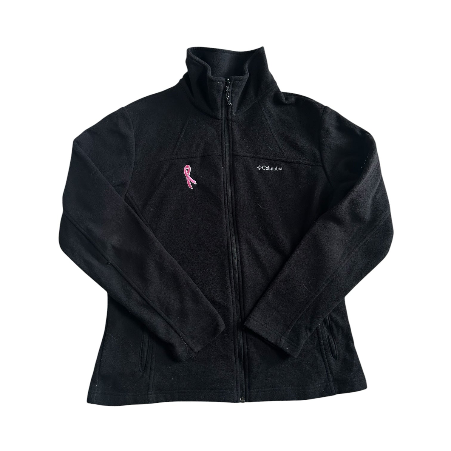 Woman's Large Columbia Black Breast Cancer Awareness Fleece