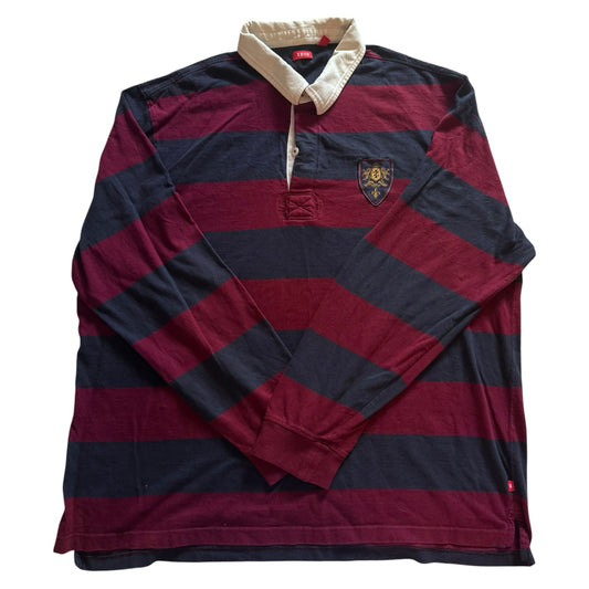 3XL Izod Red and Navy Rugby Shirt