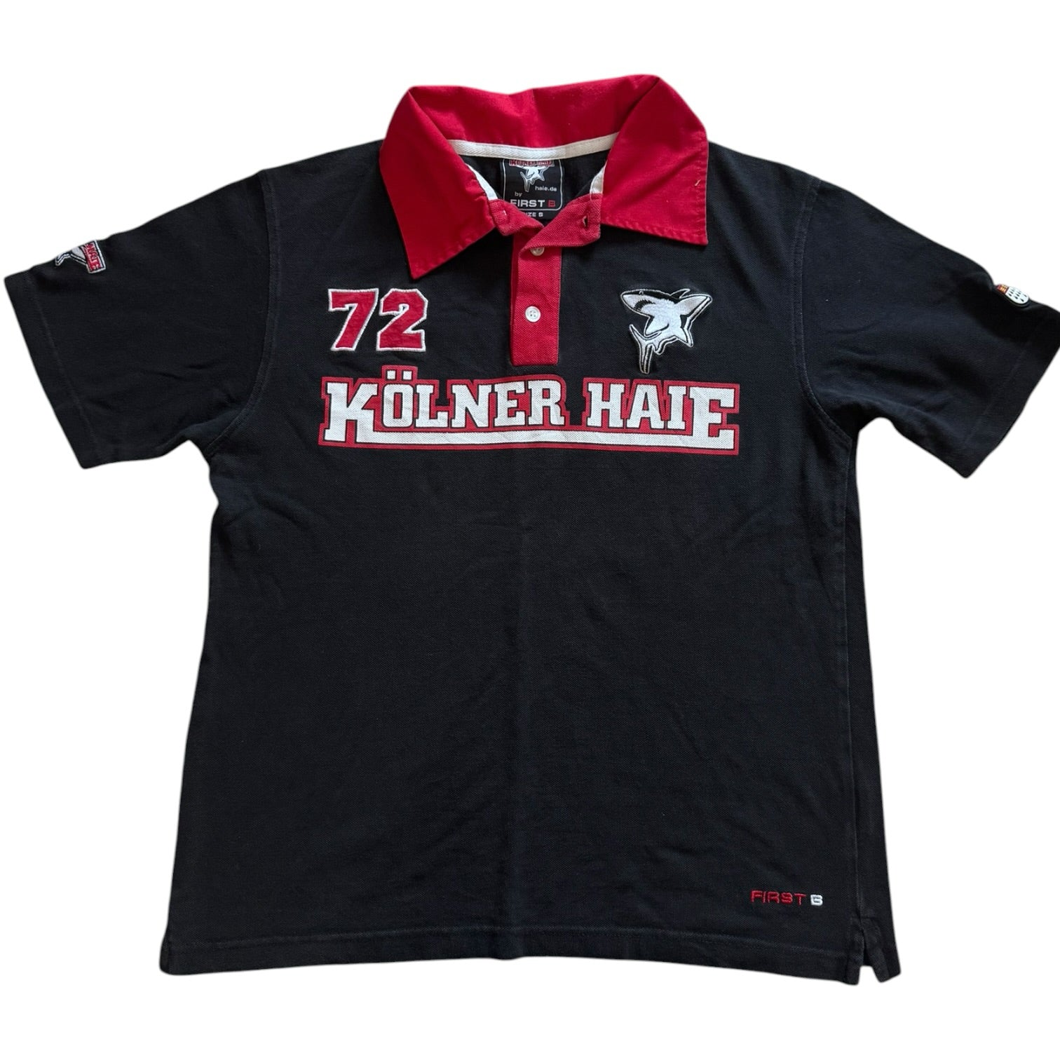Small Kölner Haie Black Rugby Style Polo Shirt