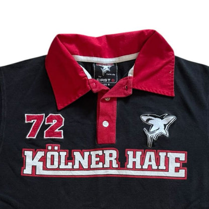 Small Kölner Haie Black Rugby Style Polo Shirt