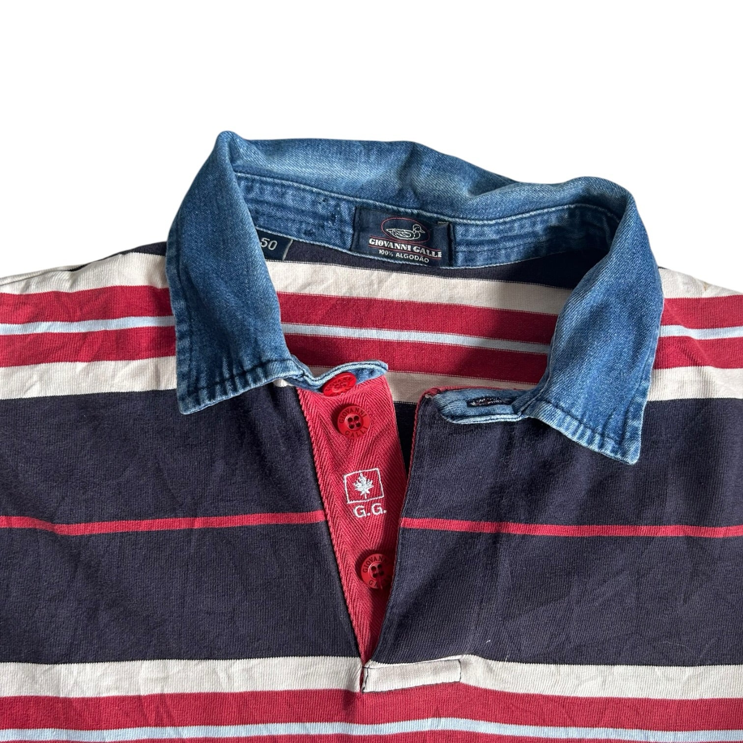 Extra large Giovinni Galli Red, Navy and White Rugby Shirt