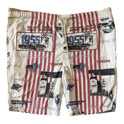 Extra large Broadway White Funky Graphic Shorts
