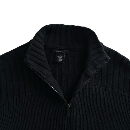 Medium Calvin Klein Black Full Zip Knitted Jumper