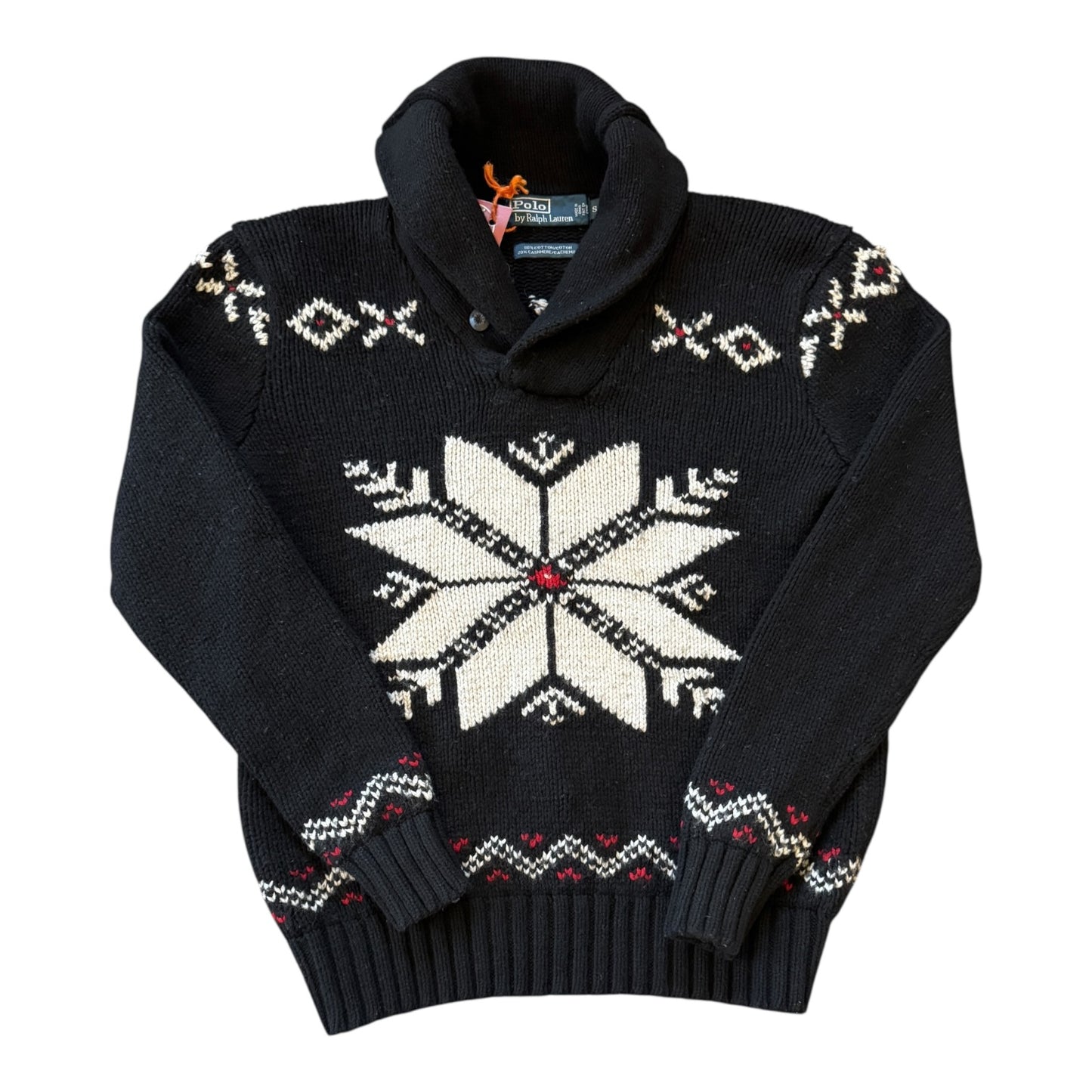 Woman's Small Ralph Lauren Black Knitted Snowflake Jumper