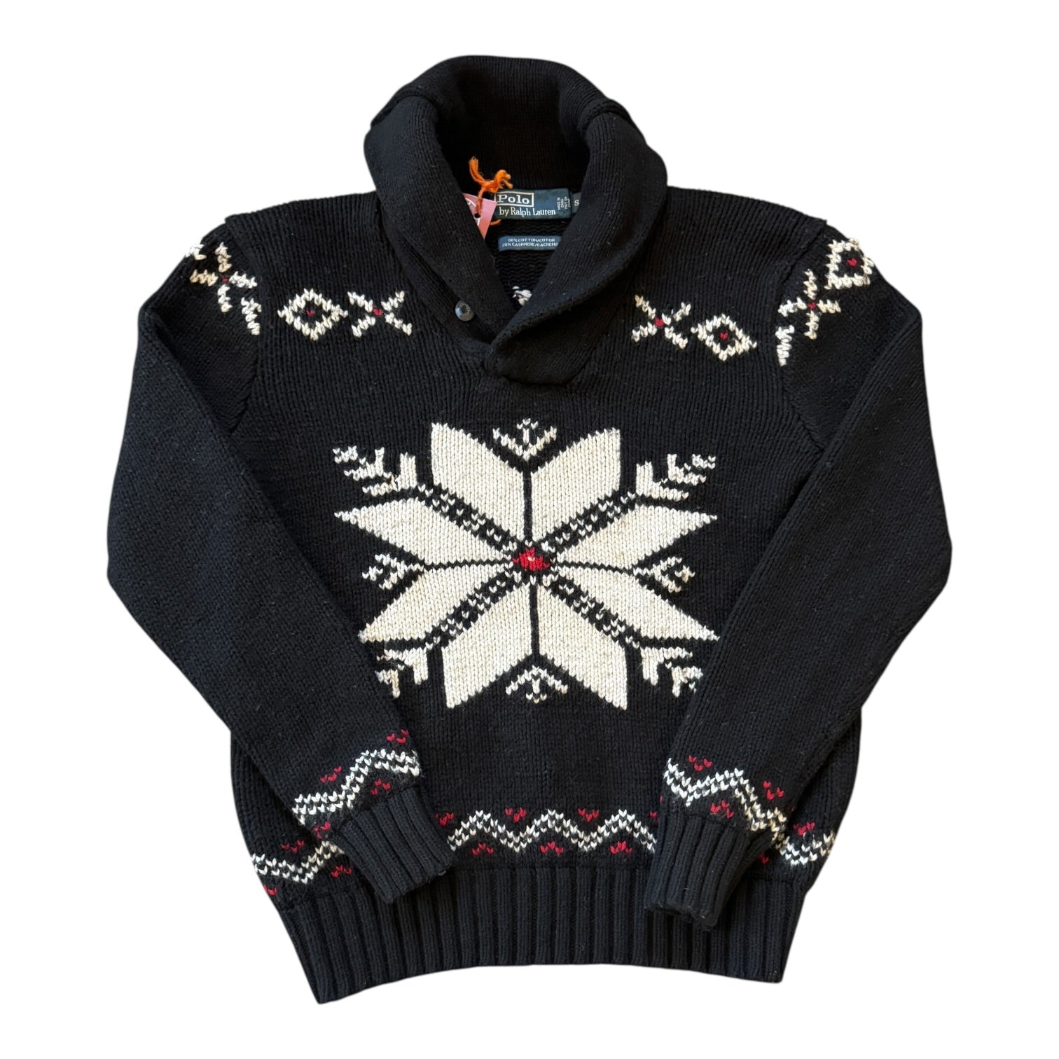 Woman's Small Ralph Lauren Black Knitted Snowflake Jumper