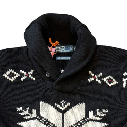 Woman's Small Ralph Lauren Black Knitted Snowflake Jumper