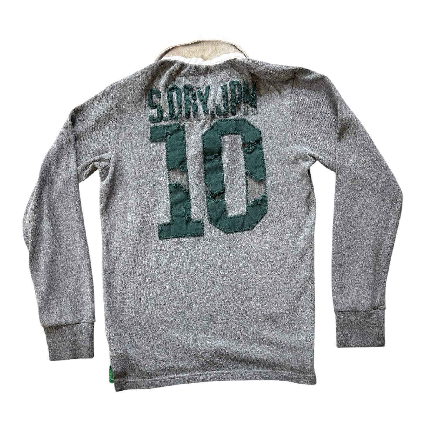Small Superdry Heavy Weight Grey Rugby Shirt
