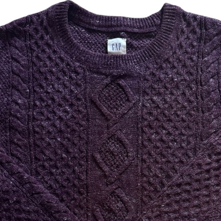 Small Gap Purple Cable Knit Jumper