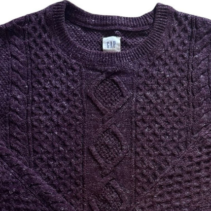 Small Gap Purple Cable Knit Jumper