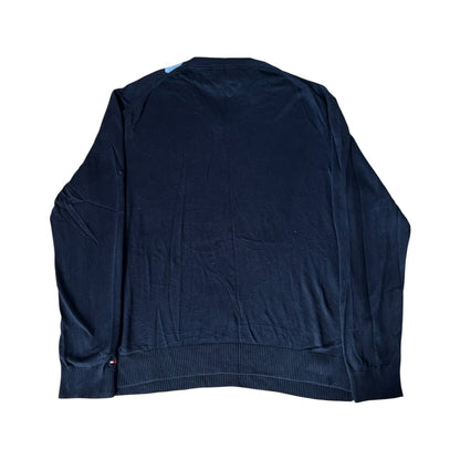Extra large Tommy Hilfiger Navy, White and Blue Argyle V-Neck Jumper