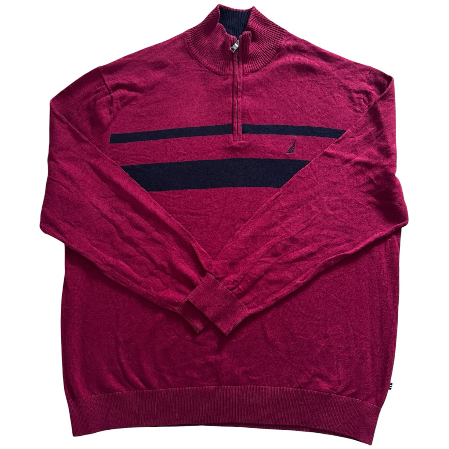 XXL Nautica Burgundy Red 1/4 Zip Jumper