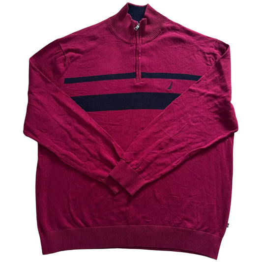 XXL Nautica Burgundy Red 1/4 Zip Jumper